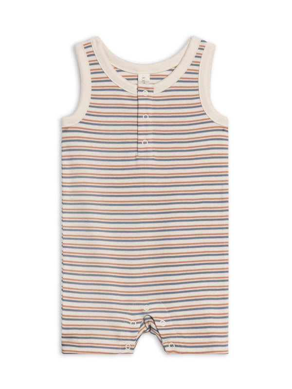 Nile Romper Voyage Stripe Sea Ridge organic cotton baby romper KH Baby