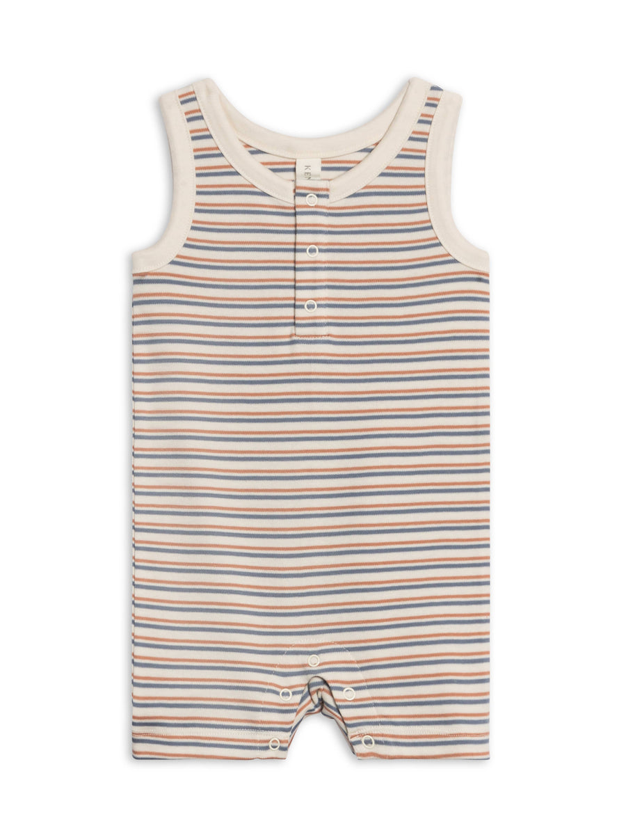 Nile Romper Voyage Stripe Sea Ridge organic cotton baby romper KH Baby