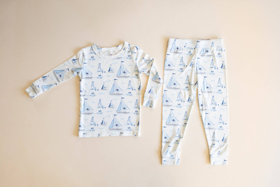Pups Ahoy Two Piece Baby Set bamboo fabric thermoregulating KH Baby Texas