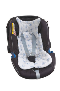 Ribbon Blue cotton stroller cushion, view 2