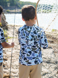 Baby Boy Fish Camo Performance Hooded Shirt, view 5