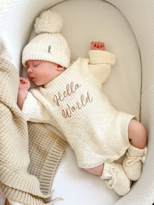 Hello World coming home romper for newborns from KH Baby in Port Neches, Texas