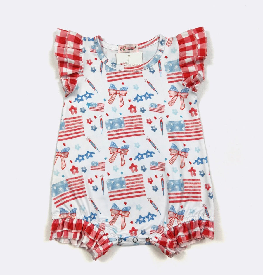 American Plaid Baby Romper